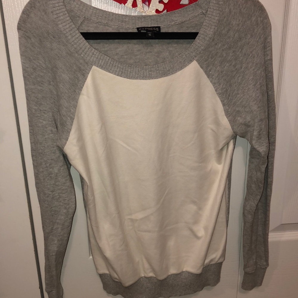 White and grey sweater